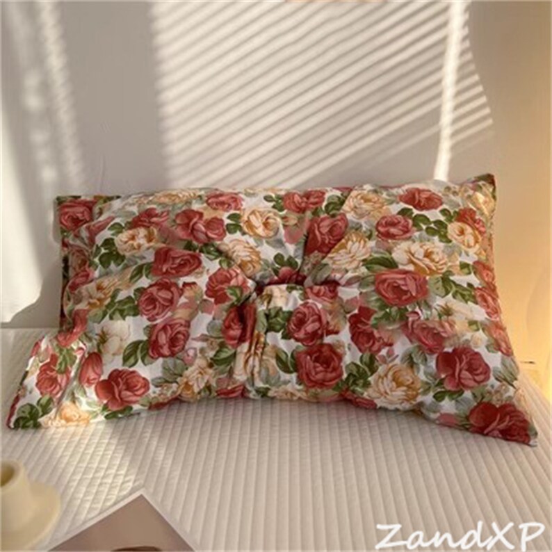 Garden Series Pillowcases, Roses Flowers Leaves Pillowcases