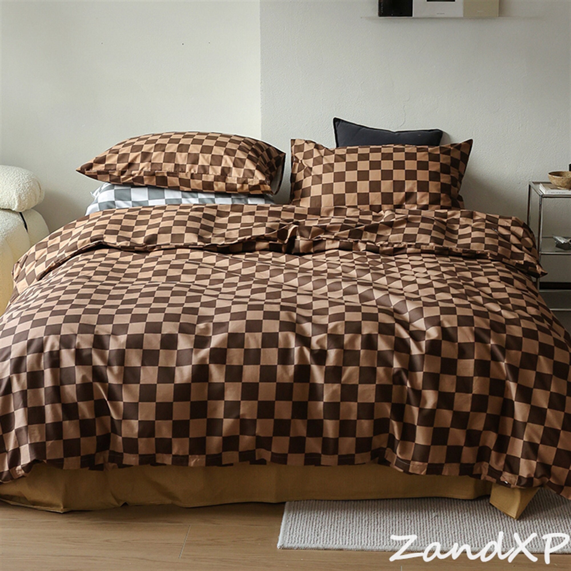 Louis Vuitton Smokey Blue Monogram Comforter Bed Set - Peto Rugs