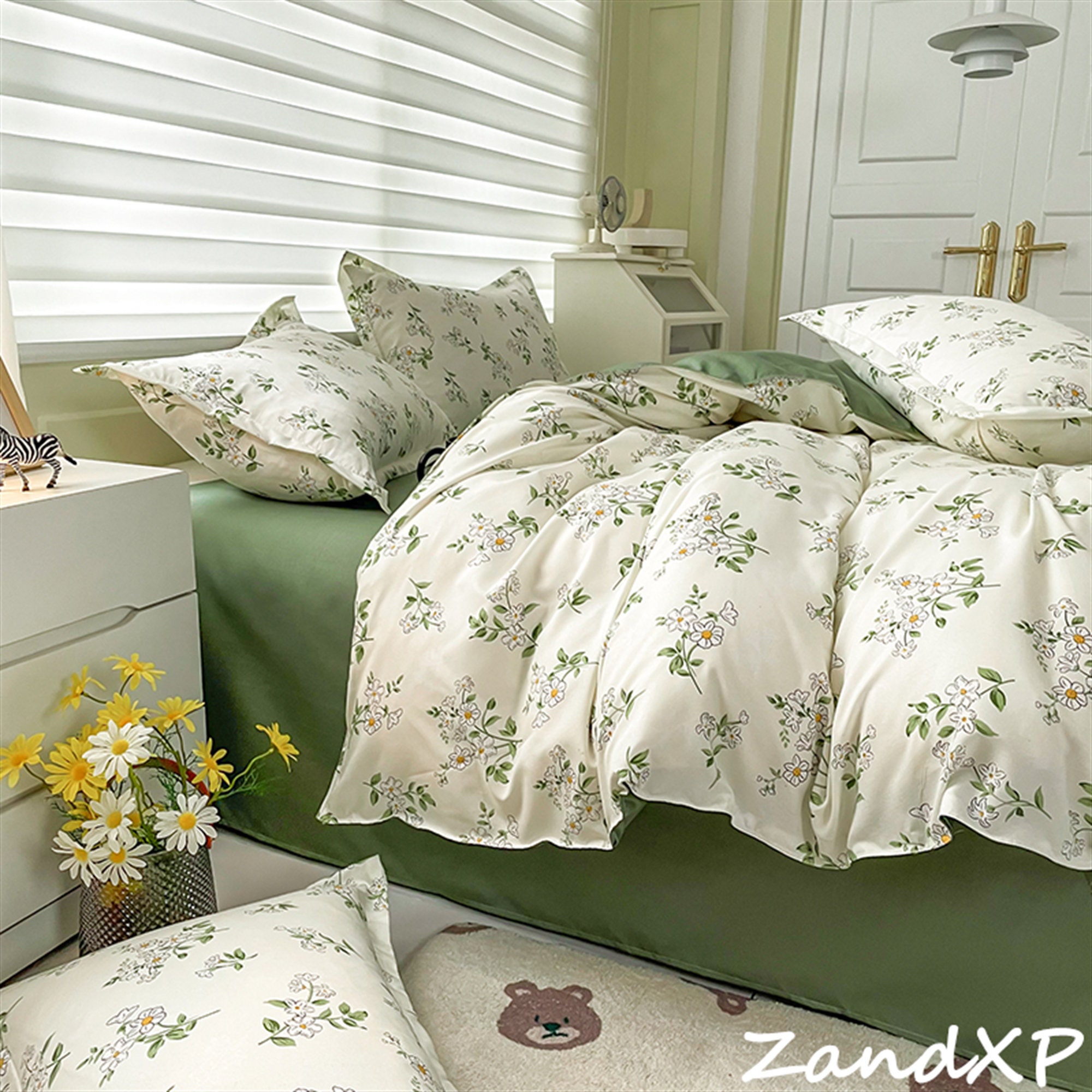 French Vintage Duvet Cover Set 4PCS Cotton Bedding Sets Twin Etsy