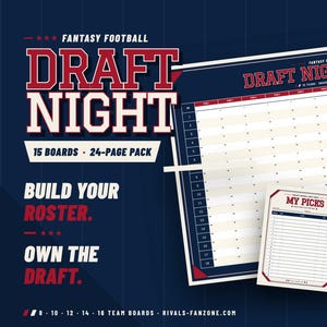 Fantasy Football Draft Night Kit – 15 Printable Draft Boards & 24-Page Party Pack