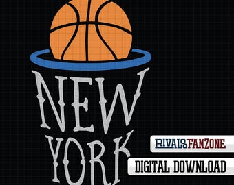 Canestro da basket di New York in formato SVG / .png / .ai, file digitale, modello di New York, file di taglio, clip art con download istantaneo, Cricut, vettore, playoff