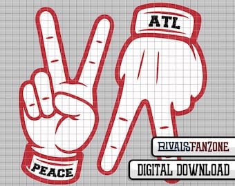 Atlanta Peace Gloves .svg / .png /.ai Digital File, ATL Baseball Vector, Template, Cut Files, Instant Download Clip Art, Cricut, DIY