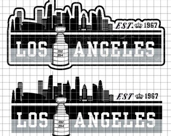 Los Angeles Hockey SVG, LA Skyline, Stanley Cup (Digital File)
