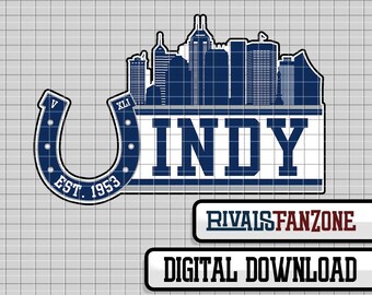 Indy Football SVG, PNG, AI, Indianapolis Skyline (download digitale)