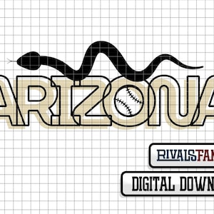 Fichier numérique .svg / .png /.ai de baseball de l'Arizona, modèle Phoenix, couper des fichiers, clipart téléchargement immédiat, Cricut, vecteur, de A à Z