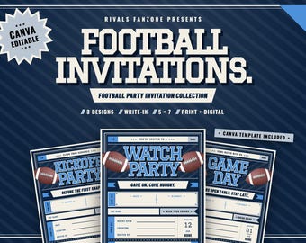 Tennessee Football Party Invitations, Editable Canva Template, 5x7 Printable Invite, Instant Download, Watch Party Invitation