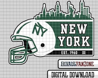NY Football Helmet SVG, New York Skyline, Cut Files (Digital Download)