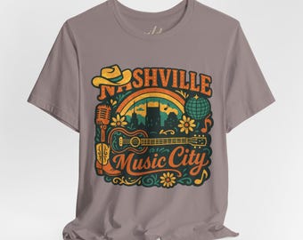 Nashville Music Tee, Music City Unisex T-shirt, Gift for Her, Gift for Him, Nashville Apparel, Men's and Women's Tee, Music Lovers Gift