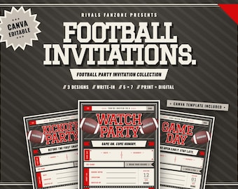 Tampa Bay Football Party Invitations, Editable Canva Template, 5x7 Printable Invite, Instant Download, Watch Party Invitation