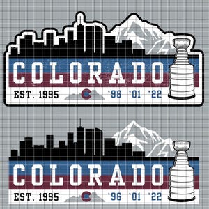 Colorado Hockey .svg / .png /.ai File digitale, modello CO, file di taglio, clip art con download immediato, Cricut, vettore