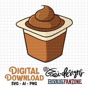 Pudding Cup Clipart, .svg .png .ai .jpg Files (Digital Download)