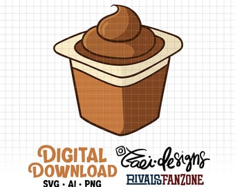 Pudding Cup Clipart, .svg .png .ai .jpg Files (Digital Download)