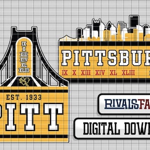 Pittsburgh PITT Football .svg / .png /.ai Arquivo digital, modelo PA, arquivos de corte, download instantâneo de clip art, Cricut, vetor