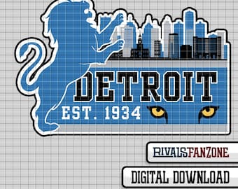 Detroit Football SVG, Michigan Template, Cut File (Digital Download)
