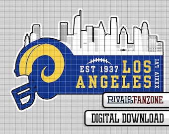 Los Angeles Football SVG PNG AI, Los Angeles Football Design, Cricut Cut File, Sports Clipart, Vinyl Decal Design, Instant Download