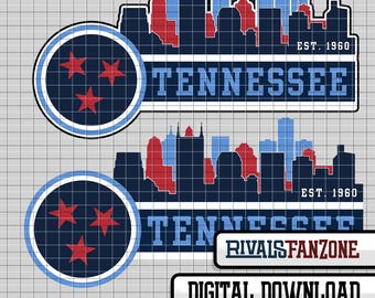 Tennessee Football SVG PNG AI, Tennessee Skyline, Cricut Cut File, Sports Clipart, Vinyl Decal Design, Instant Download