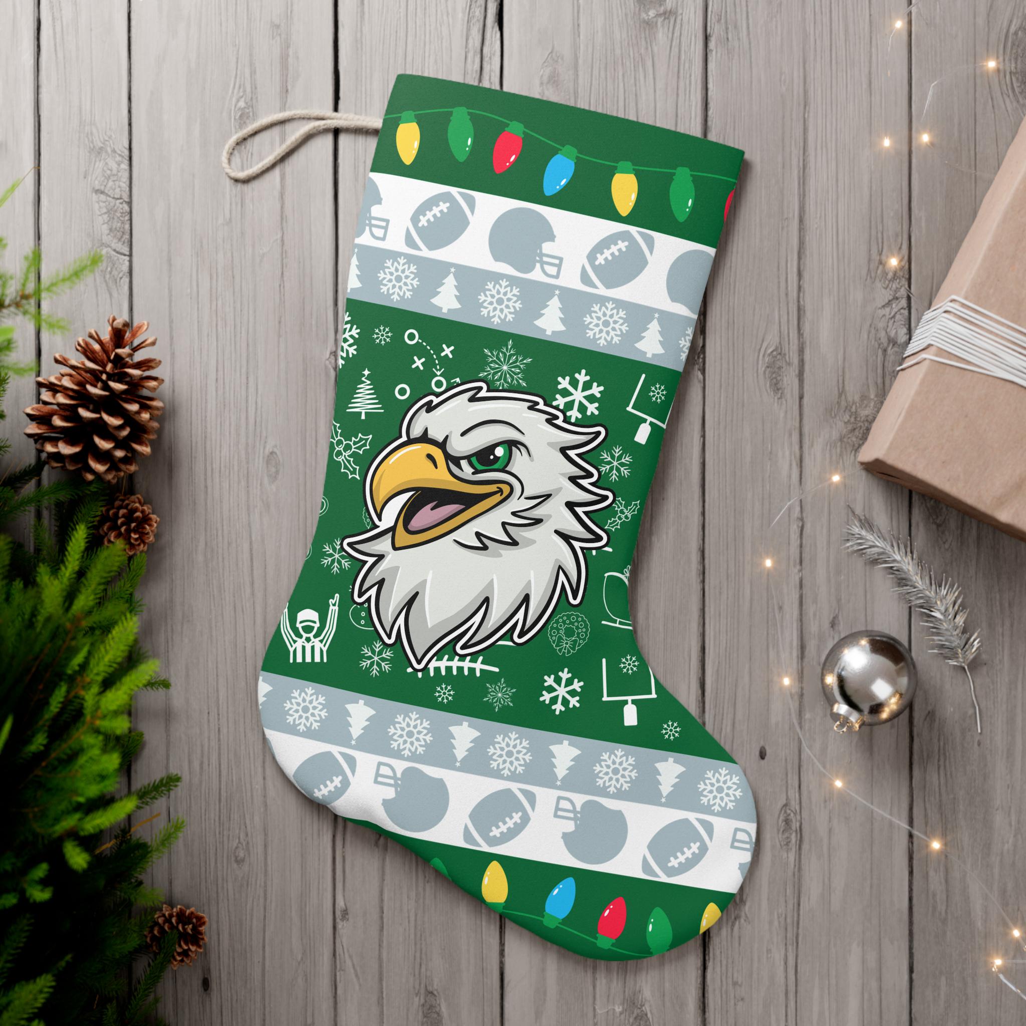 Discover Throwback Philadelphia Football Christmas Santa Stocking, Holiday Gifts for Sports Fans, Gifts for Him, Gifts for Her