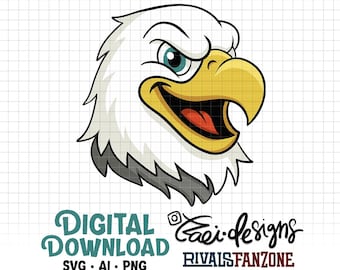 Eagle Mascot Hand Drawn Clipart (SVG/PNG/AI) Digital Download, Pennsylvania Football