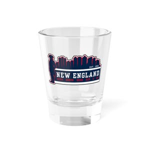 New England Football Shot Glass, 1.5oz, Team Spirit, Kitchenware Glassware, Gifts for Him, Gifts for Her, Stocking Stuffer Christmas, Boston