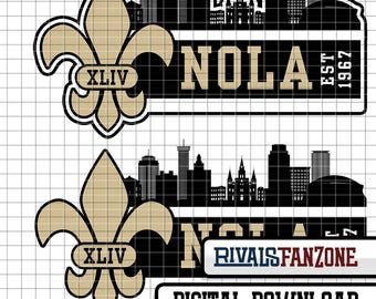 New Orleans Football SVG, NOLA Skyline, Cricut Cut File (Digital Download)