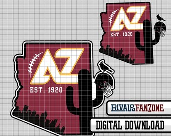 Arizona Football (svg, ai, png), AZ Template (Digital Download)