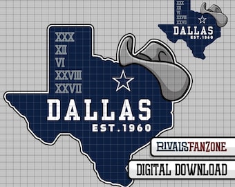 Dallas Football SVG PNG AI, Dallas Football Design, Cricut Cut File, Sports Clipart, Vinyl Decal Design, Instant Download