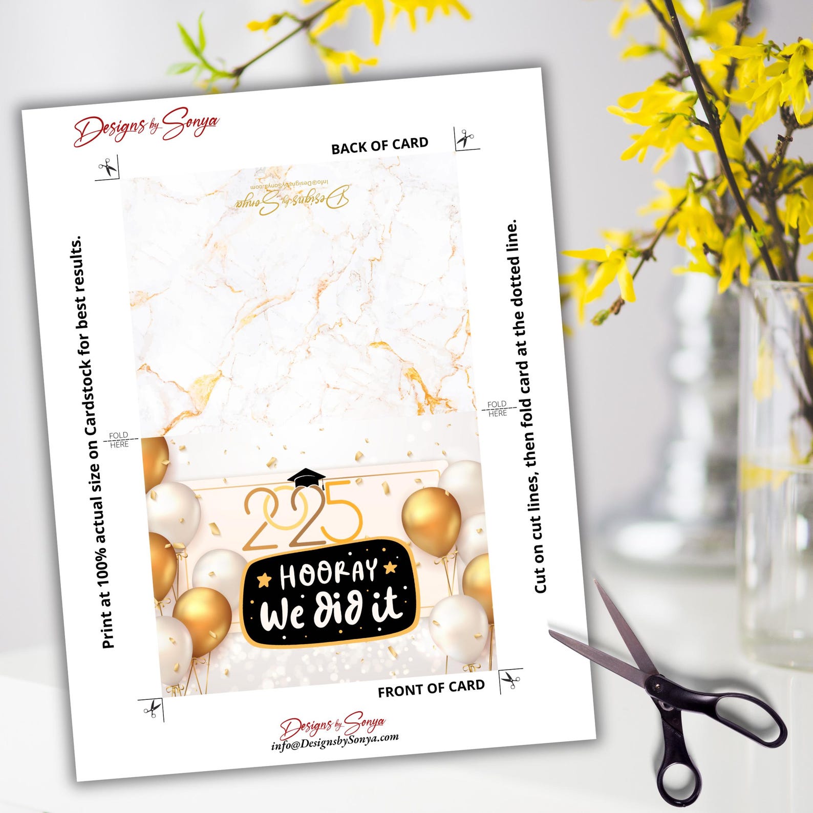 2025 Graduation Card - "hooray We Did It!" A2 Instant Download | DIY ...