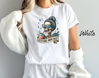 Resting Mom Face Shirt, Comfort Colors Oversized T-shirt, Retro Mama Shirt, Gift for Mom, Mom Family Shirt, Mother Day Shirt, Mom Face Shirt