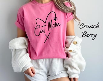 Comfort Colors® Cat Mom Shirt, Gift For Cat Mom, Cat Gift For Mothers Day, Cat Mama Shirts, Cat Lover Shirt, New Cat Mom Shirt, Fur Mama