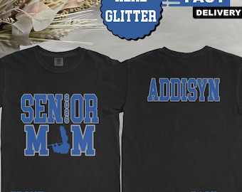 Custom Senior Band Mom Glitter Shirt, Glitter Senior Mom Band Sweatshirt, Mom Gift, Glitter Band Sweatshirt, School Spirit, Name on Back
