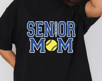 Custom Senior Softball Mom Glitter Shirt, Glitter Senior Mom Sweatshirt, Mom Gift, Glitter Softball Sweatshirt, School Spirit, Name Shirt
