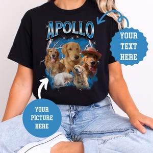 Custom Comfort Colors® Retro Dog Shirt, Personalized Pet Tee, Custom Photo Vintage 90s Graphic, Bootleg Rap Dog Shirt, Custom Design Tshirt