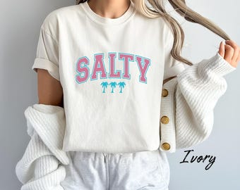 Salty Comfort Colors Tshirt - Trendy Beach Shirt - Summer Tee - Vacation Shirt - Preppy Clothes For Girls - Cute Summer Outfits For Women