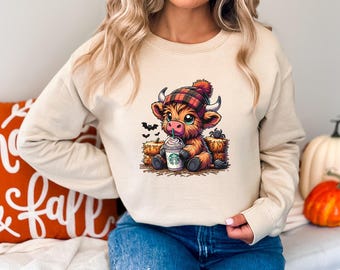 Highland Cow Comfort Colors Shirt, Cute Highland Cow, Cute Cow t-shirt, Highland Cow Halloween Shirt, Cow Gift, Halloween Gift, Fall Gift