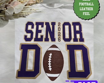 Custom Senior Dad Football Shirt, Leather Senior Dad Football Sweatshirt, Dad Gift, Leather Football Sweatshirt, School Spirit Sweatshirt