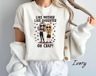 Mother Daughter Shirt, Comfort Colors Oversized T-shirt, Retro Mama Shirt, Gift for Mom, Baby Shower Gift, Mom Shirt, Mother's Day Shirt