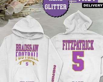 Custom Football Glitter Shirt, Glitter Football Sweatshirt, Mom Gift, Custom Glitter Football Sweatshirt, Name/Number on Back,Football Shirt