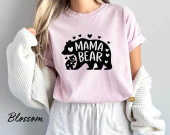 Mama Bear Shirt, Comfort Colors Oversized T-shirt, Retro Mama Shirt, Gift for Mom, Baby Shower Gift, Mom Bear Shirt, Mother's Day Shirt