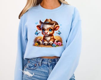 Highland Cow Country Comfort Colors Shirt, Cute Highland Cow, Cute Cow Shirt, Highland Cow Shirt, Cow Girl Gift, Girlfriend Gift, Wife Gift3