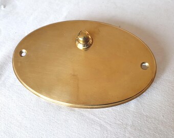 510OL 1-knops handgemaakte Toscaanse stijl gefreesde ovale messing deurbel