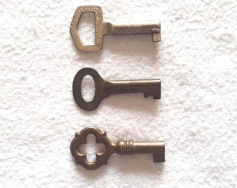 SET 3 chiavi vintage in metallo per cofanetti bauletti salvadanai strumenti da collezione