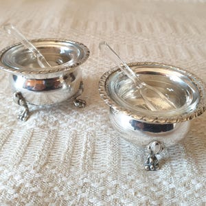 Salierini small salt shakers in pairs San Marco line vintage in 800 silver