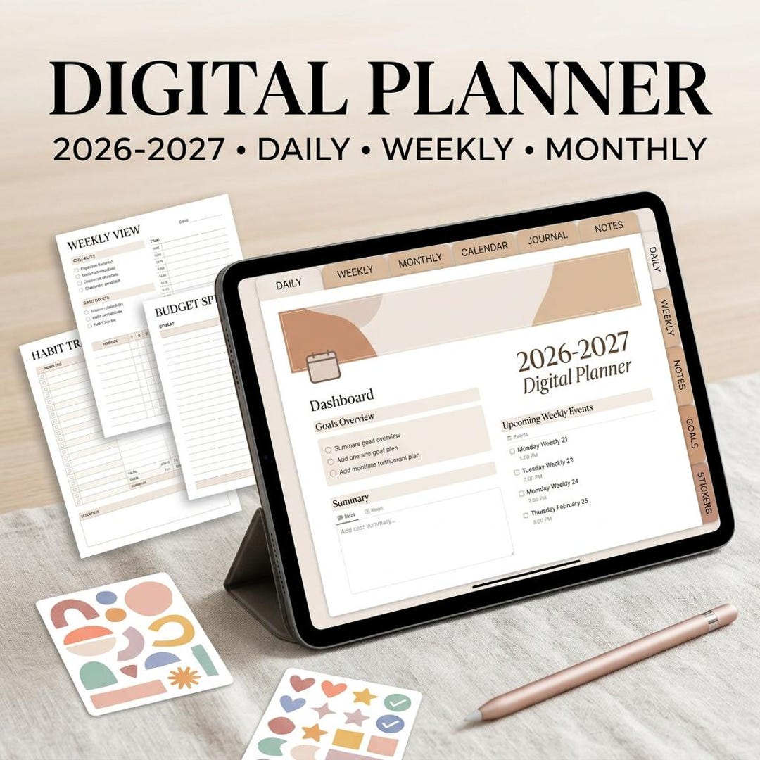 Digital Planner Bundle Undated for iPad & Android | GoodNotes Calendar ...
