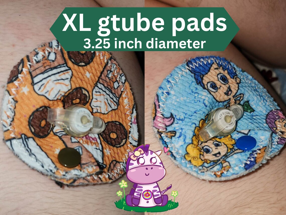 Set of 6 Gtube Pad Zebra Ribbon Print Adult & Teen Tubies Gtube Cover