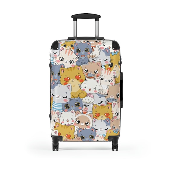 Kawaii Cats Suitcase Chibi Gift for Traveler Travel Accessories Kawaii  Luggage Kawaii Gift Idea Cute Suitcase for Anime Kittens 