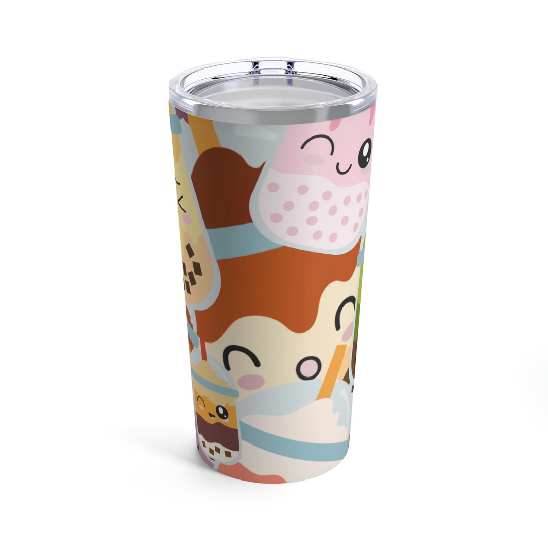 Kawaii Bubble Tea Tumbler 20oz Chibi Tumbler Gift for Anime Fan Gift