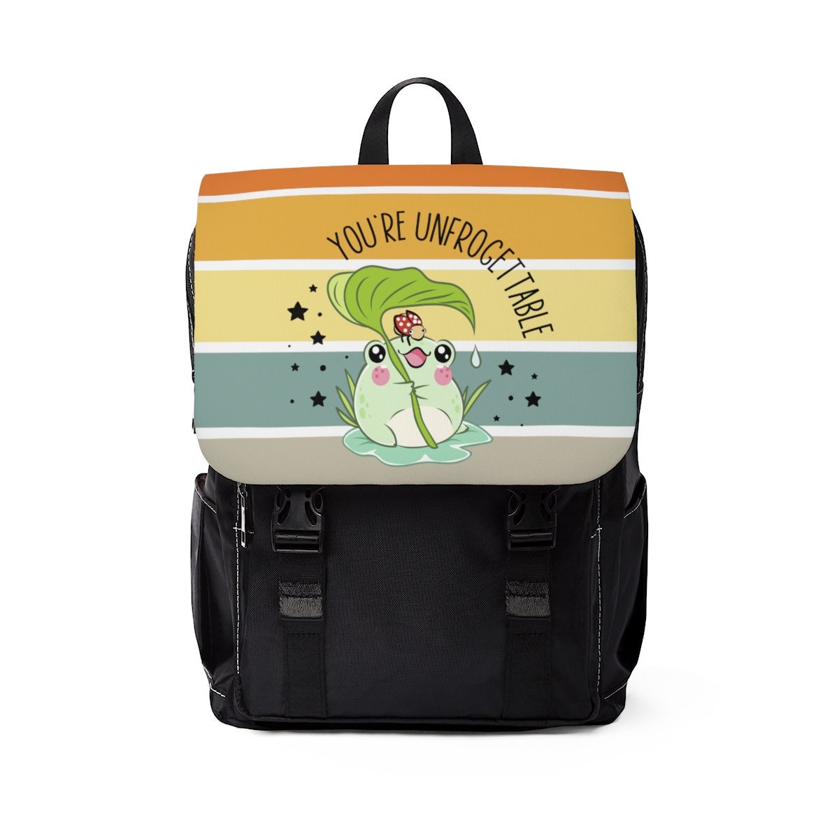 Discover Kawaii Frog School Bag - Unisex Casual Shoulder Backpack