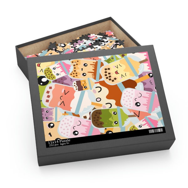 Kawaii Bubble Tea Puzzle (120, 252, 500-Piece) - Chibi Puzzle - Gift for Anime Fan - Aesthetic Puzzle - Kawaii Board Games - Kawaii Gift