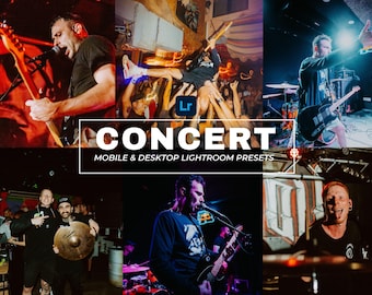 Concert Lightroom Presets, Mobile & Desktop, Photography Filters