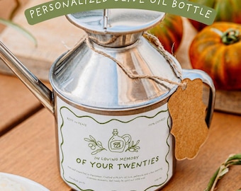 Funny Milestone Birthday Olive Oil Dispenser Customized Gift – 20th, 30th, 40th or Any Age Celebration